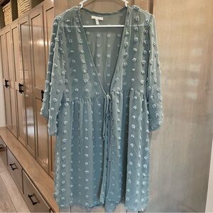 Sheer Sage Green Kimono